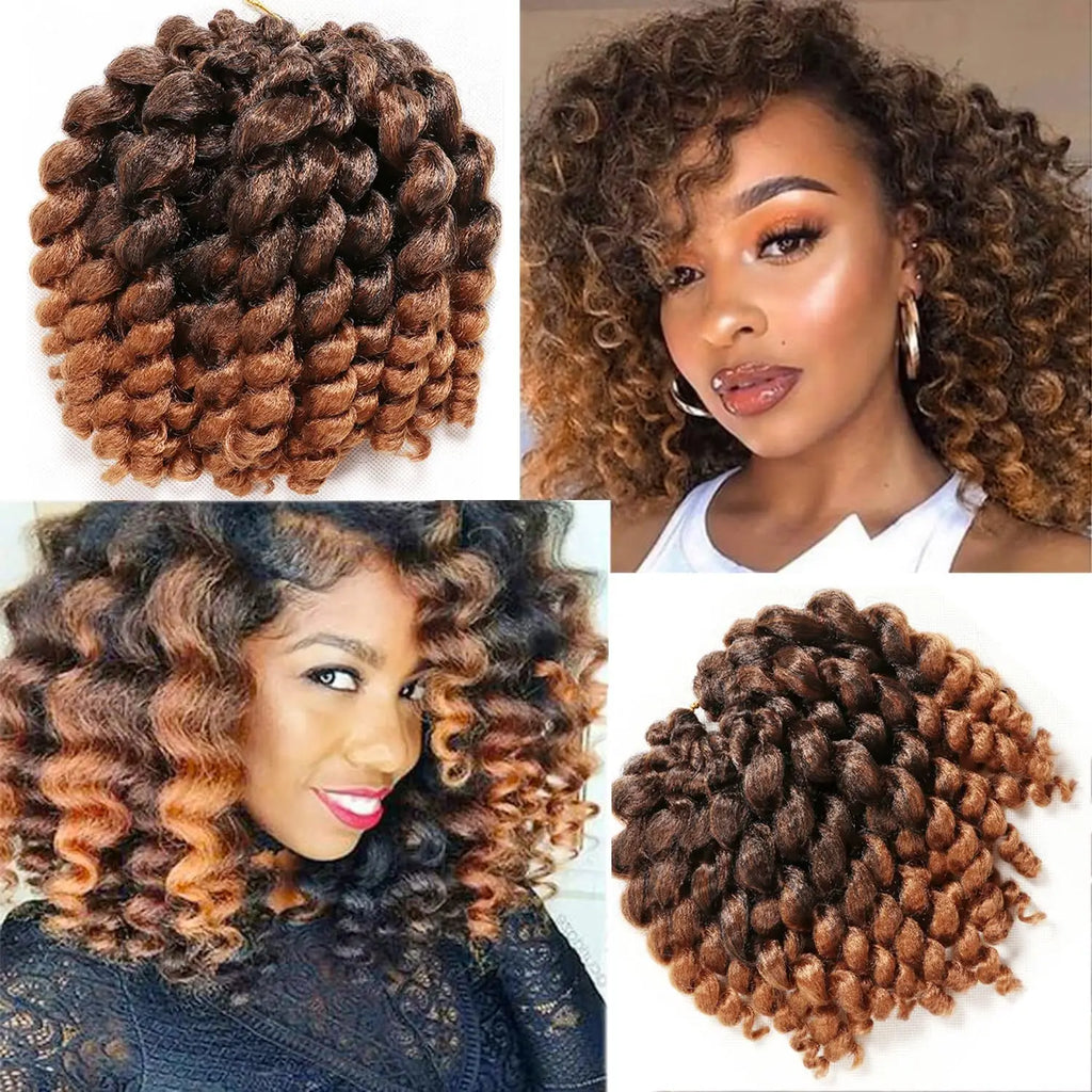 Wand Curl Crochet Hair 8inch Jamaican Bounce Crochet Hair for Black Women Natural Black  Crochet Hair Short Curly Crochet Hair