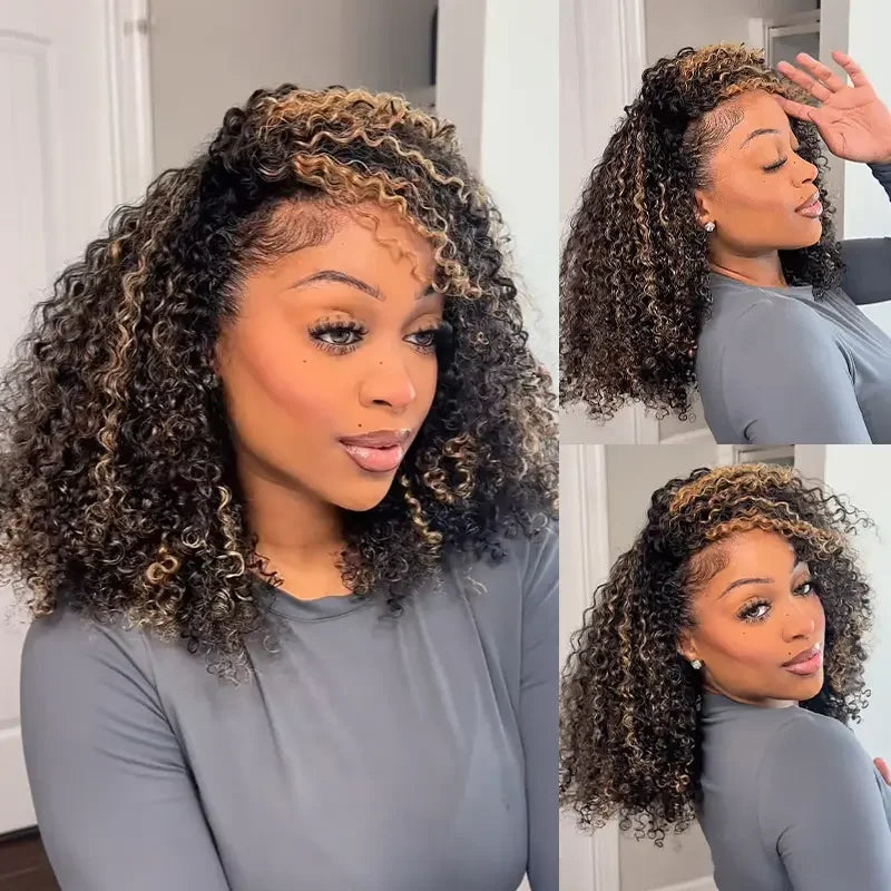 Highlighted Water Wave Half Wig