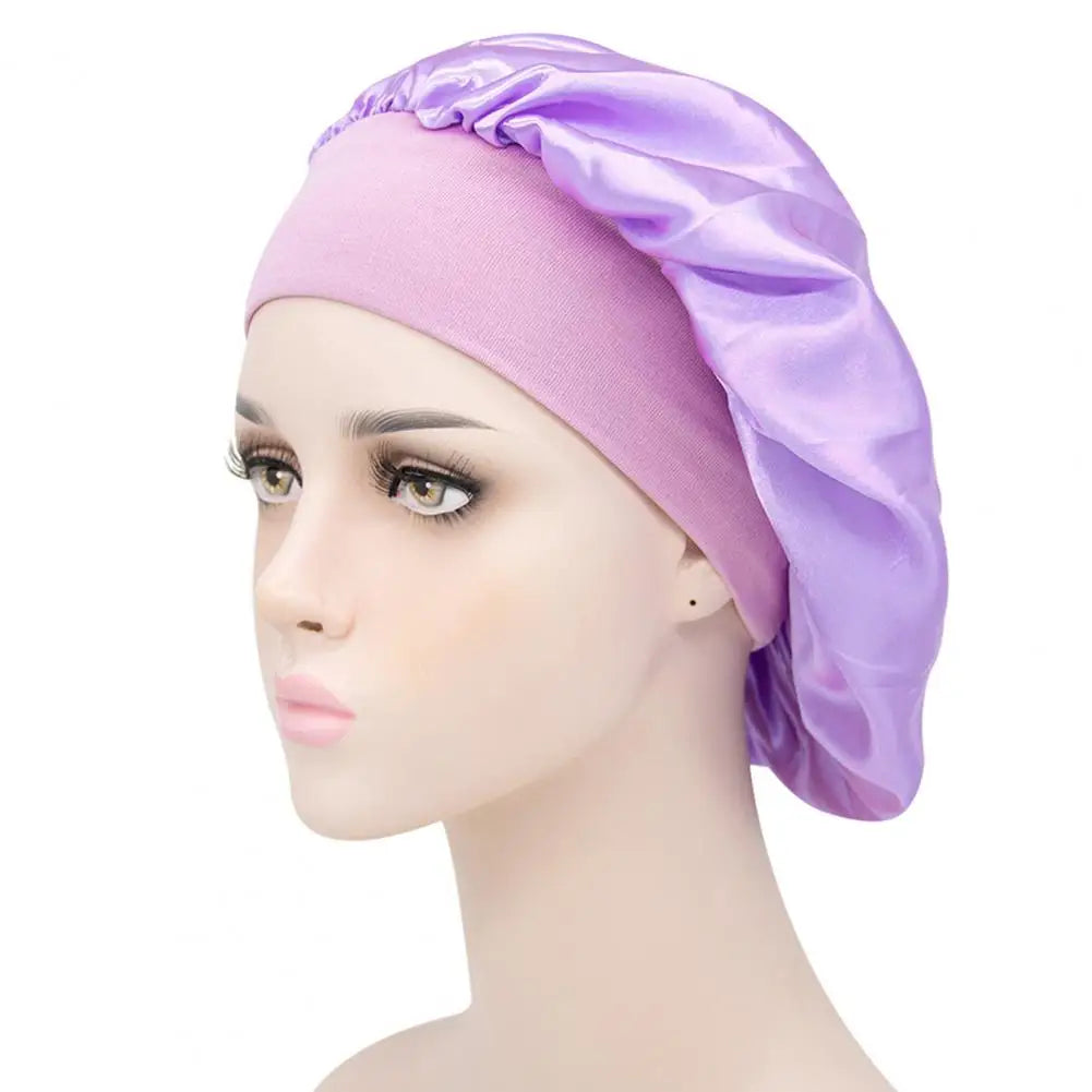 Sleep Hat Satin Bonnet Silk Bonnet Sleeping Hair Bonnet With Tie Band Bonnets Solid Color Stretch Bonnets Shower Cap Hair Hat