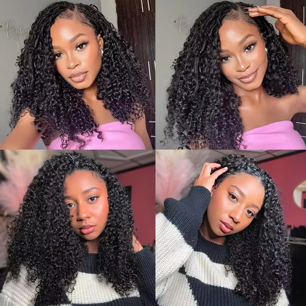 5 Pack Burmese Curly Crochet Hair Knotless Feather Pre-Separated Crochet Braids Light Weight Reusable Brazilian Hair Extension