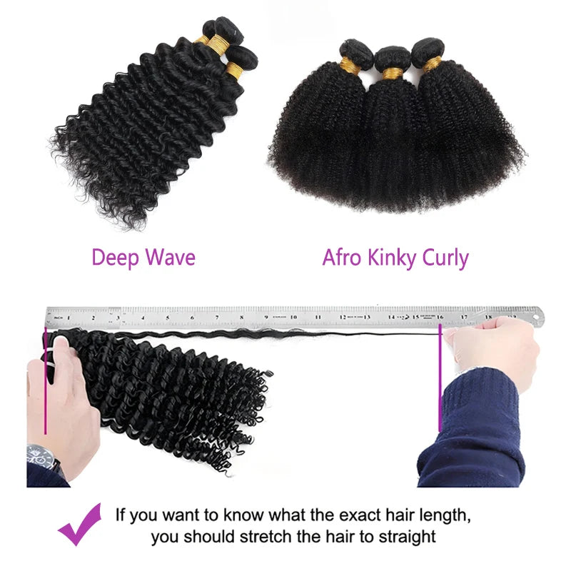 Afro Kinky Curly Human Hair Bundles Extensions 100g/PC Indian Remy Hair Natural Color Double Weft 1/3/5Pcs Set Full End