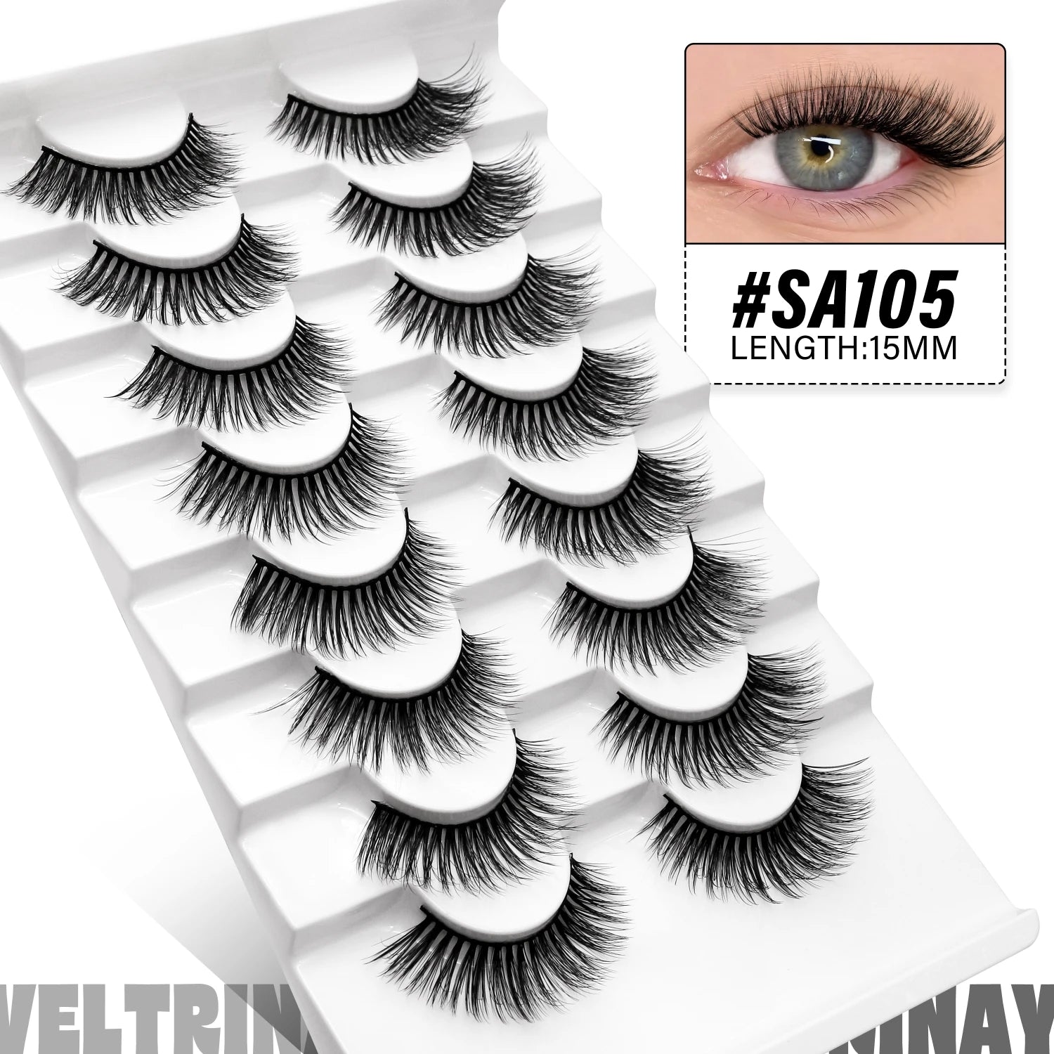 Veltrinay Lashes Mink False Eyelashes Natural Wispy Lashes Soft Faux Mink Lashes Plush False Lashes Makeup