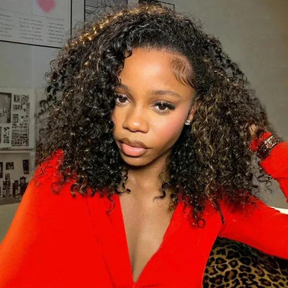 Highlighted Water Wave Half Wig