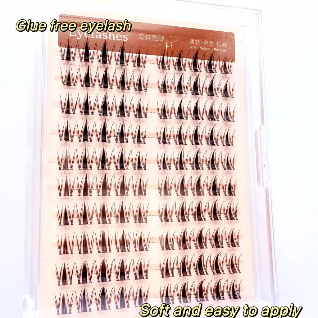 Beginner Friendly 10 Rows Glue-free Lash Cluster False Eyelashes for Parties and Photos