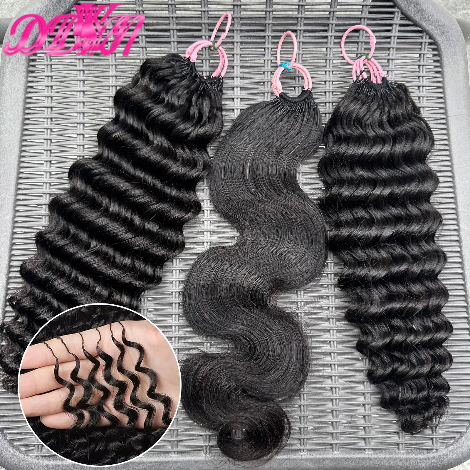 Feather Crochet Human Hair Pre-Separated Curly Bulk Hair for Braiding Human Hair Knotless Crochet Hair Extensions 14-18inch
