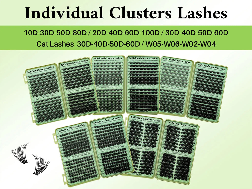 LASHSUN Lash Clusters book DIY Eyelash Extensions Clusters Lashes book D Curl LASH Mega Volume Individual Lashes Eyelash Cluster