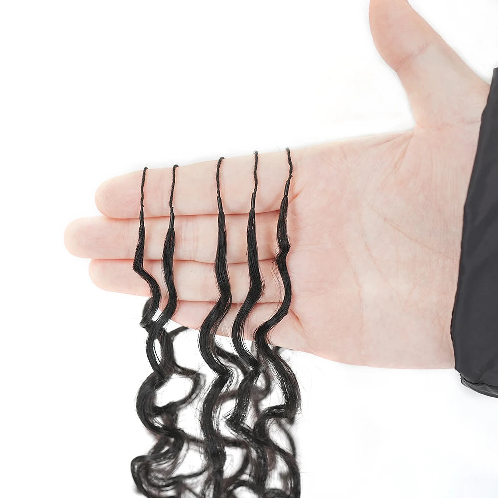 5 Pack Burmese Curly Crochet Hair Knotless Feather Pre-Separated Crochet Braids Light Weight Reusable Brazilian Hair Extension