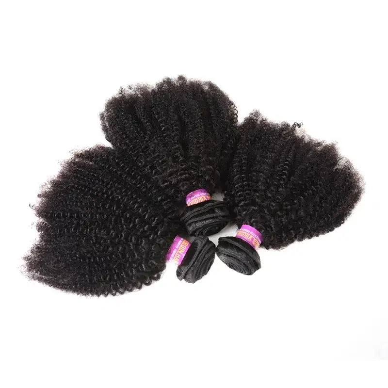 Afro Kinky Curly Human Hair Bundles Extensions 100g/PC Indian Remy Hair Natural Color Double Weft 1/3/5Pcs Set Full End