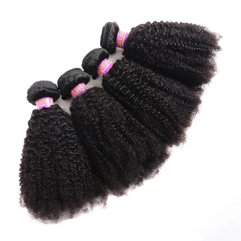 Afro Kinky Curly Human Hair Bundles Extensions 100g/PC Indian Remy Hair Natural Color Double Weft 1/3/5Pcs Set Full End