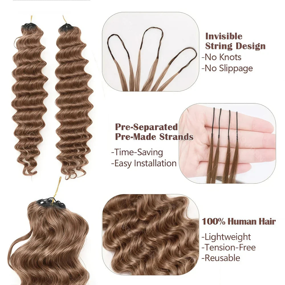 Gorgeuos Ocean Wave Human Hair Crochets 60g