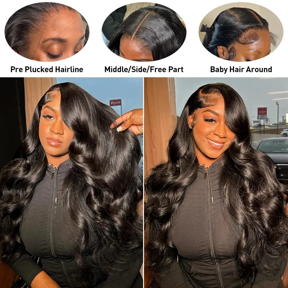 250% Density 30 Inch Body Wave 13x4 13x6 HD Lace Frontal Human Hair Wig For Women Burmese Glueless Front Wig Pre Pluck