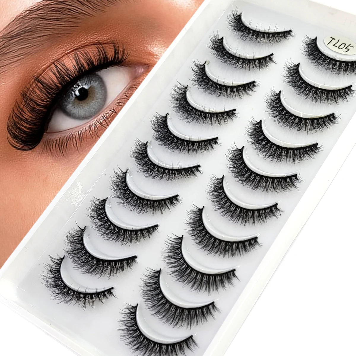 HBZGTLAD 10 pairs of natural fake eyelashes 3D artificial mink eyelashes soft eyelashes extended fake eyelashes long mink eyelas
