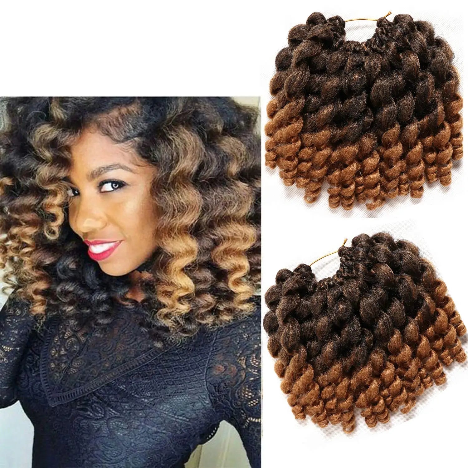 Wand Curl Crochet Hair 8inch Jamaican Bounce Crochet Hair for Black Women Natural Black  Crochet Hair Short Curly Crochet Hair