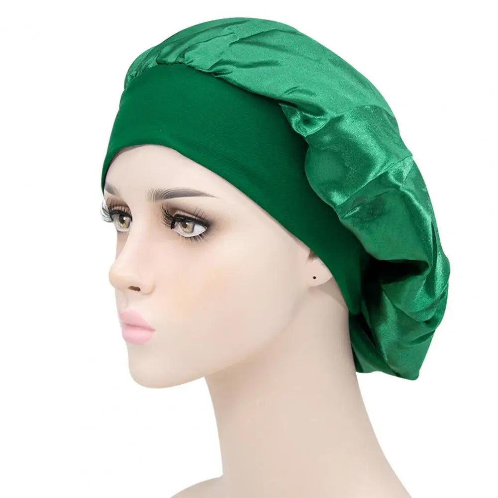 Sleep Hat Satin Bonnet Silk Bonnet Sleeping Hair Bonnet With Tie Band Bonnets Solid Color Stretch Bonnets Shower Cap Hair Hat