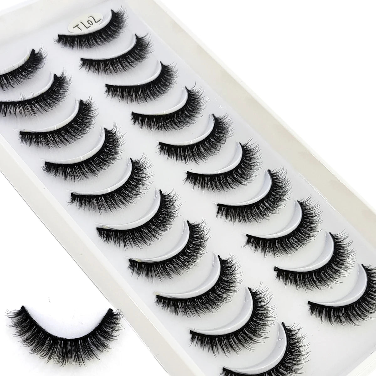 HBZGTLAD 10 pairs of natural fake eyelashes 3D artificial mink eyelashes soft eyelashes extended fake eyelashes long mink eyelas