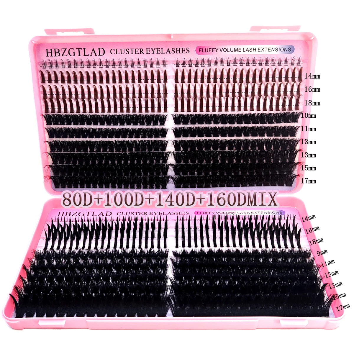 HBZGTLAD Lash Cluster Lash Book 80D-160D Bottom+Thorn Cluster Fairy Manga Lash Cluster Extended Lash Cluster with Spike eyelashe