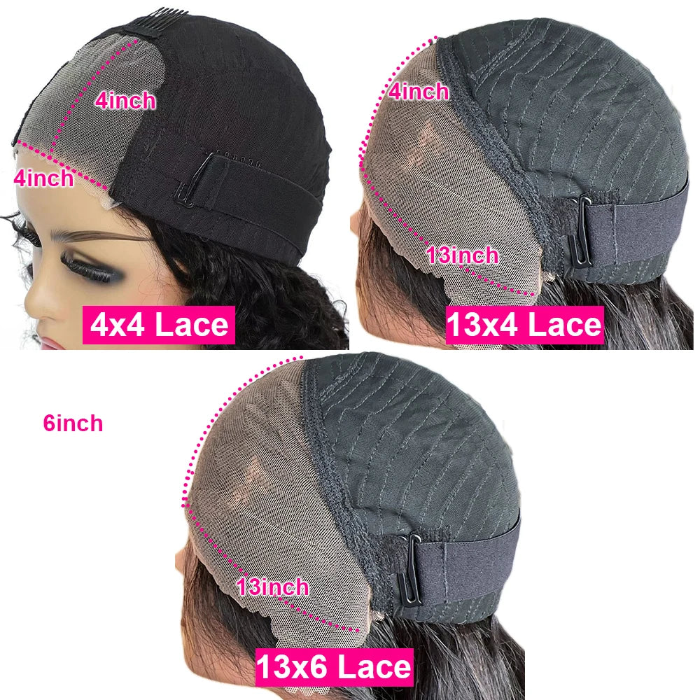 Glueless Lace Frontal Wigs Human Hair Ready To Wear Super Double Drawn 13×6 HD Lace Frontal Wig Bob Wig Pre Plucked For Womann
