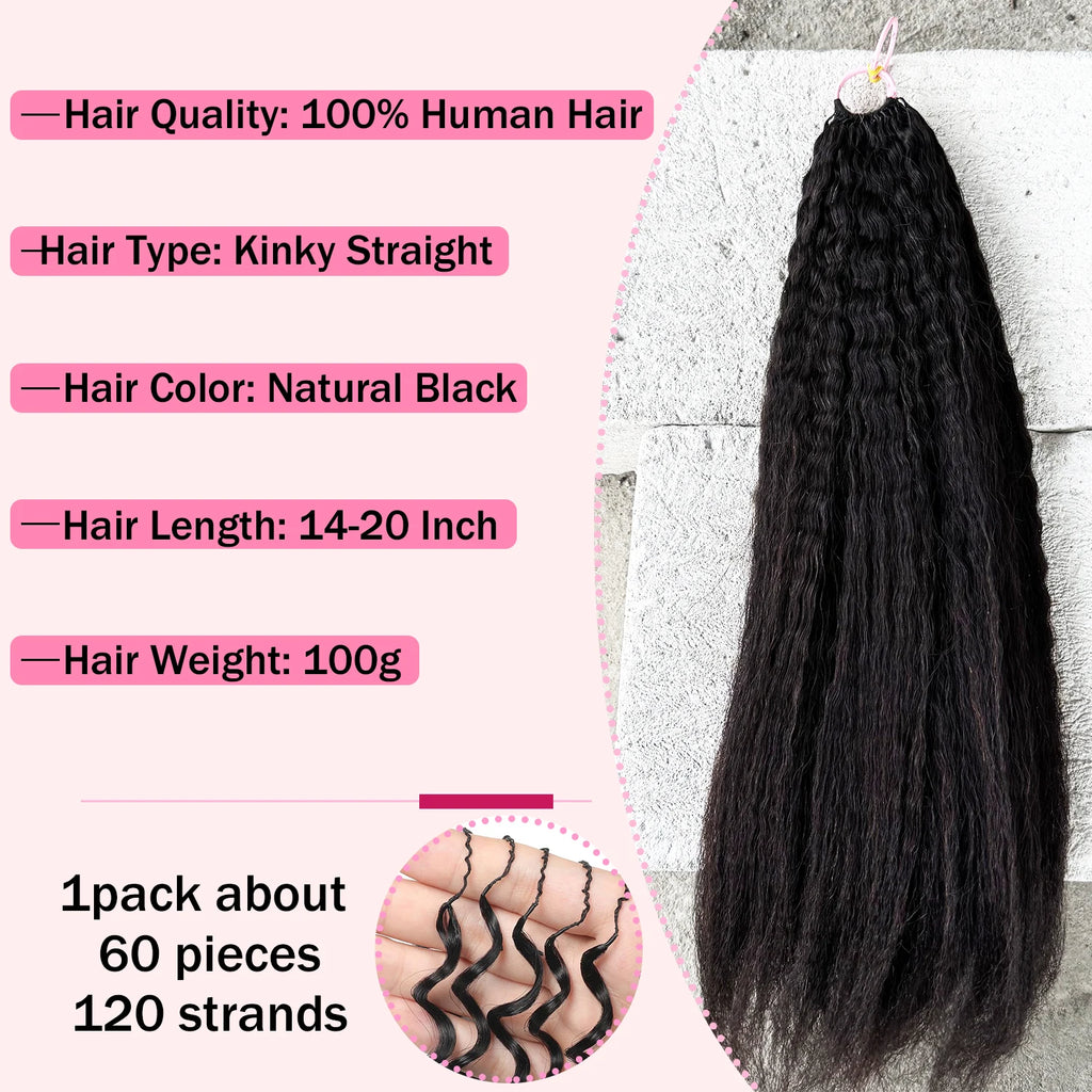Feather Crochet Human Hair Pre-Separated Curly Bulk Hair for Braiding Human Hair Knotless Crochet Hair Extensions 14-18inch