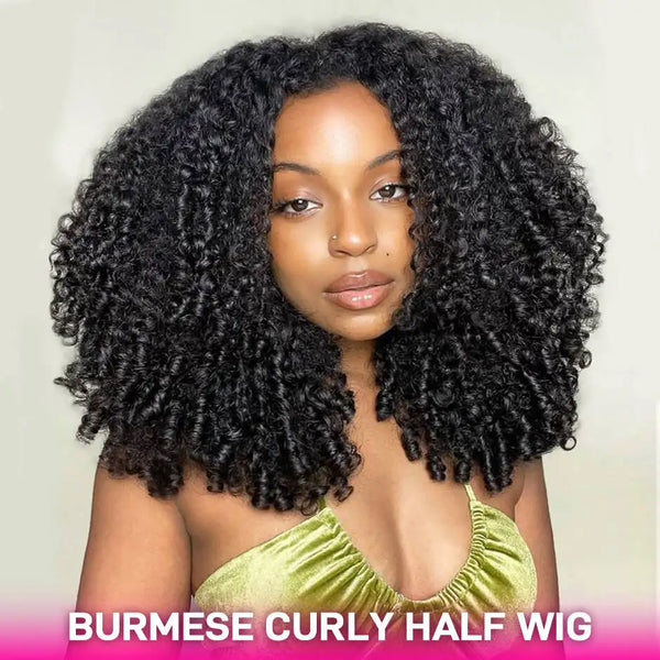 Glamorous Curly Burmese Half Wig 250 Density