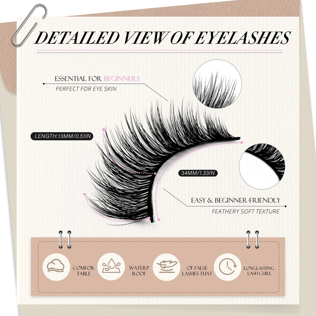 Veltrinay Lashes Mink False Eyelashes Natural Wispy Lashes Soft Faux Mink Lashes Plush False Lashes Makeup