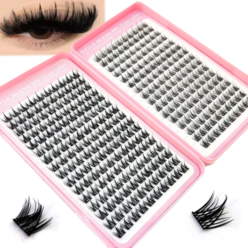 Sharp eyelash clusters dispersed comic style eyelash clusters extended unique pointed clusters anime single eyelashes