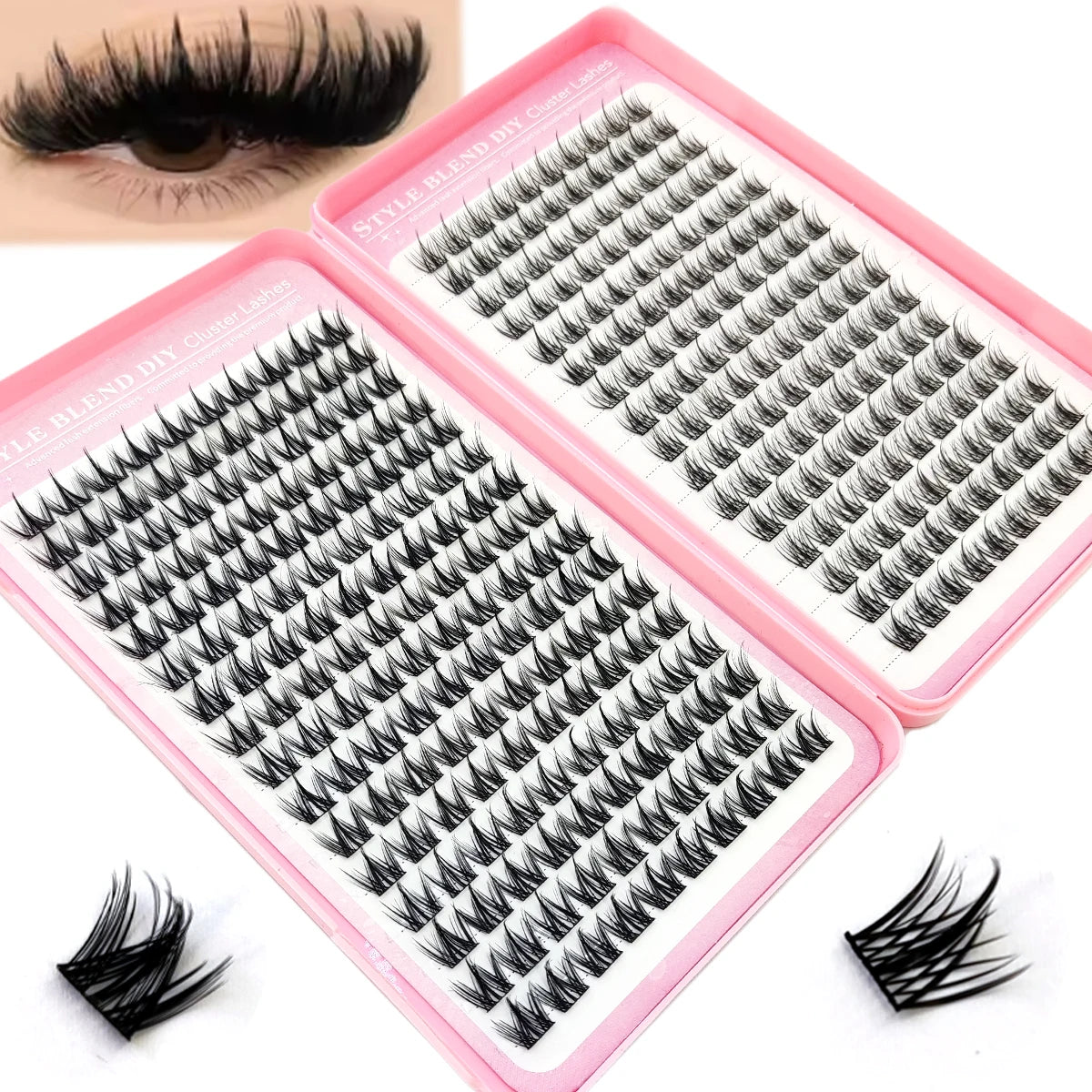 Sharp eyelash clusters dispersed comic style eyelash clusters extended unique pointed clusters anime single eyelashes