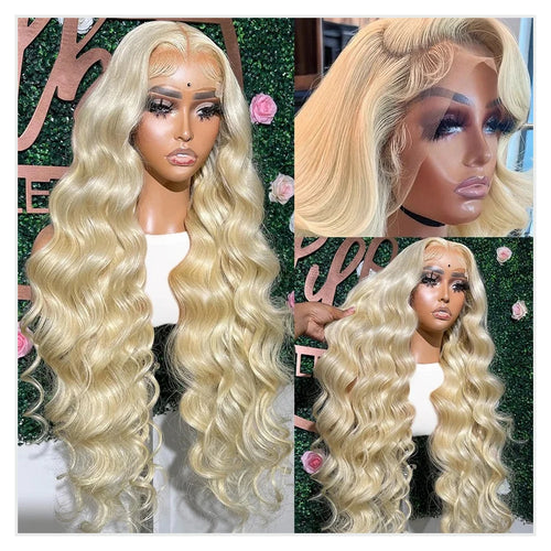 13x4 13x6 360 HD Transparent 613 Lace Frontal Wig Honey Blonde Color Brazilian Raw Body Wave Lace Front Human Hair Wig For Women