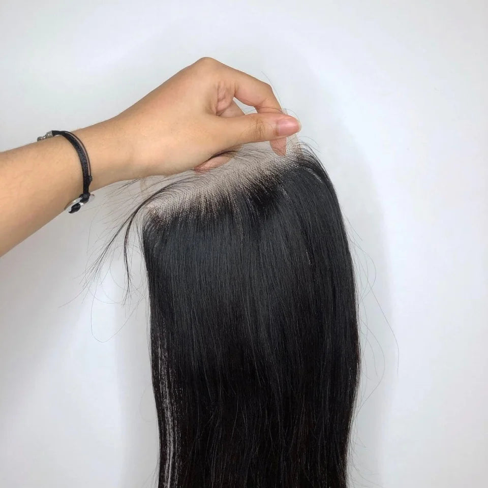 Wear and Go 5x5 HD Lace Closure Wigs Human Hair Glueless Wigs Human Hair Pre Plucked Pre Cut 200 Density Straight Human Hair Wig for Beginners with Baby Hair Natural Black