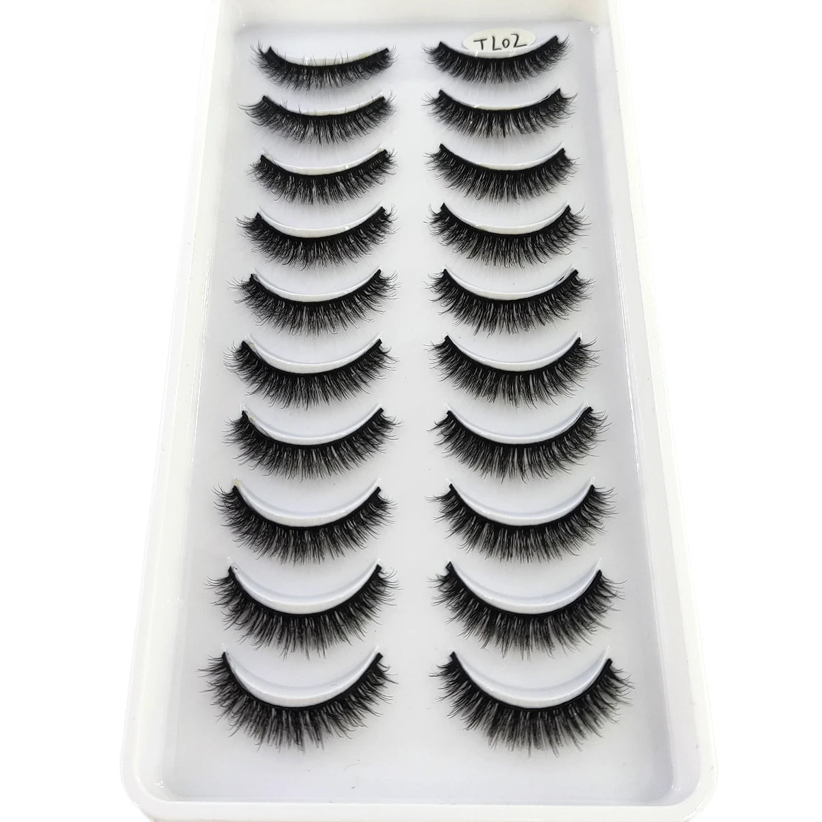 HBZGTLAD 10 pairs of natural fake eyelashes 3D artificial mink eyelashes soft eyelashes extended fake eyelashes long mink eyelas