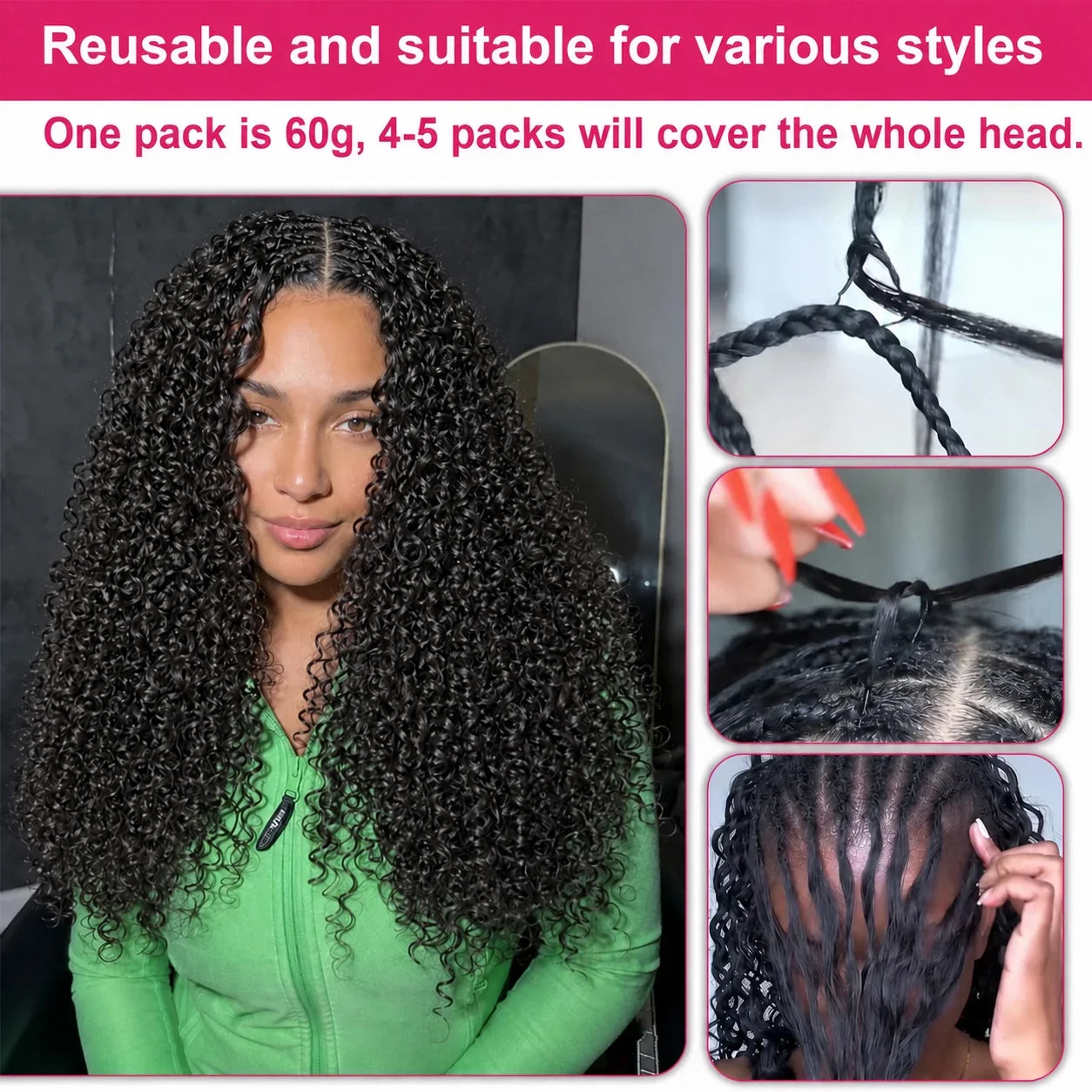 Effortless Spiral Curly Crochet Hair