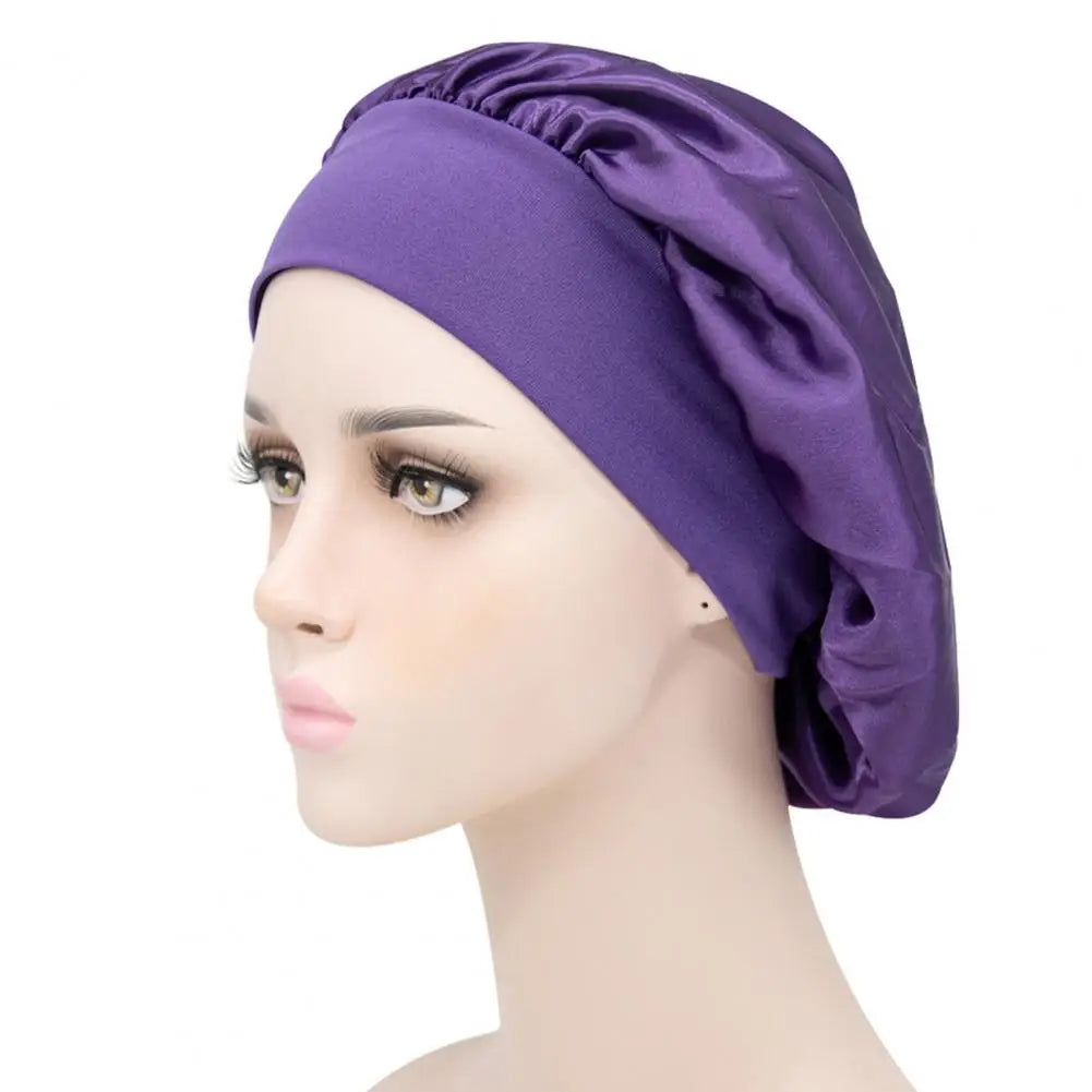 Sleep Hat Satin Bonnet Silk Bonnet Sleeping Hair Bonnet With Tie Band Bonnets Solid Color Stretch Bonnets Shower Cap Hair Hat