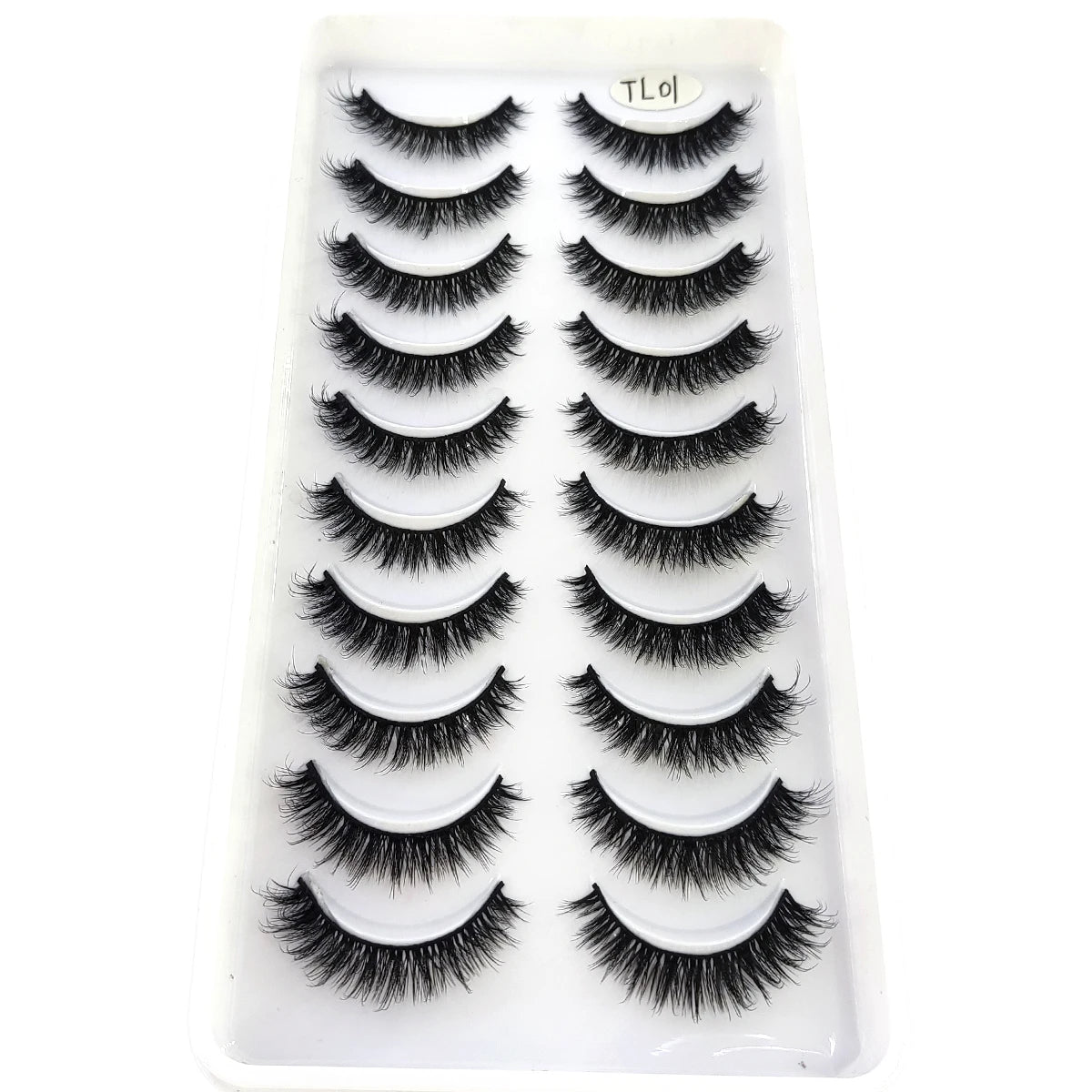 HBZGTLAD 10 pairs of natural fake eyelashes 3D artificial mink eyelashes soft eyelashes extended fake eyelashes long mink eyelas