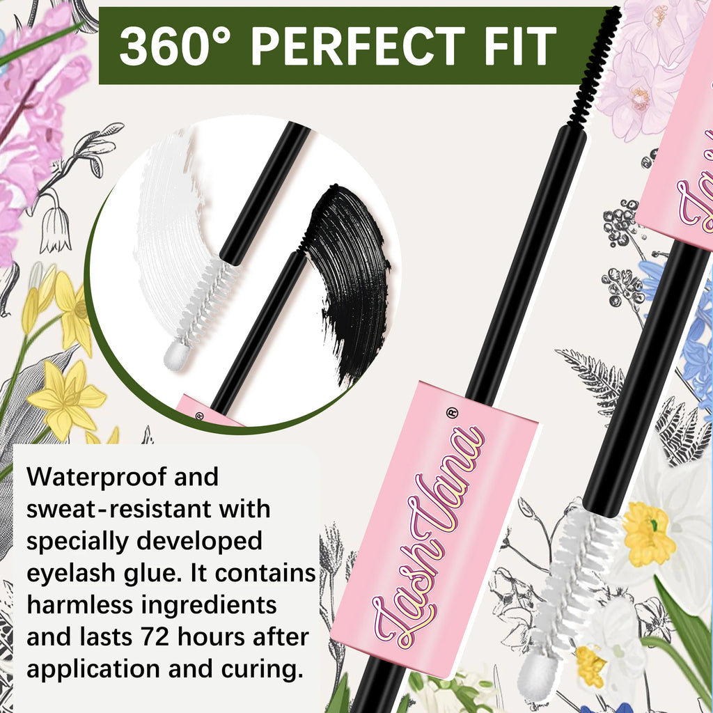 LASHVANA Lash Clusters Kit DIY Lash Extension Kit Individual Lashes Cluster with Lash Bond & Seal & Remover EyeLashes Extension