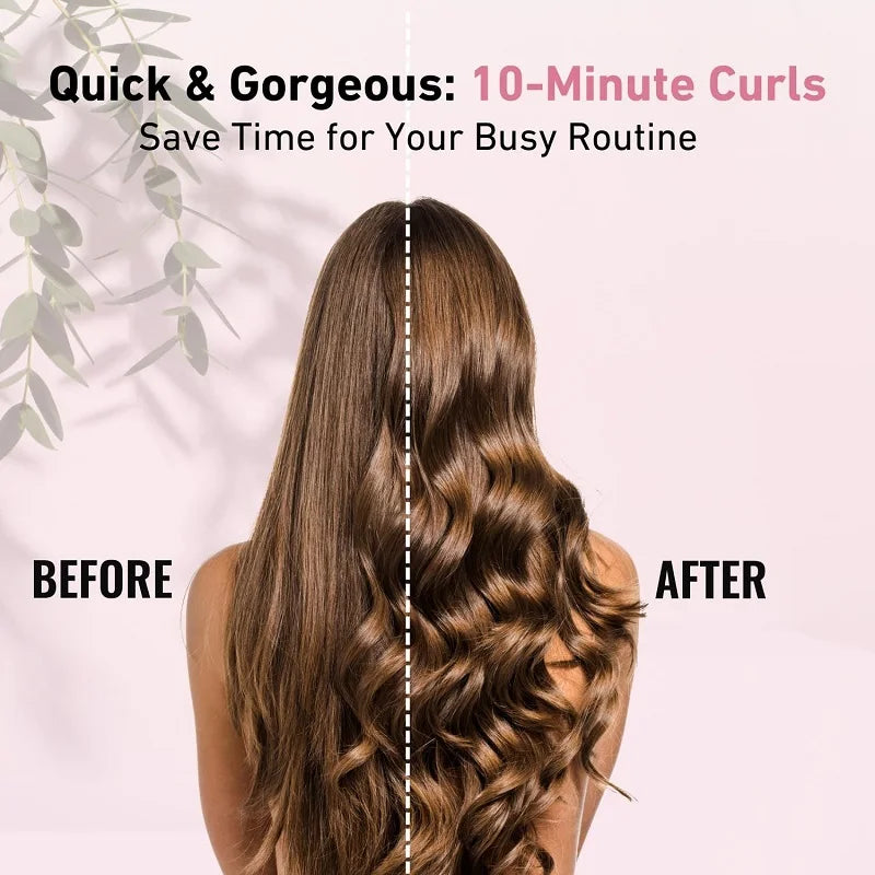 Automatic Hair Curler 1.1inches Rotating Curling Iron with LED Display Fast Heating Curling Wand Hair Curler for Home&Travel Use