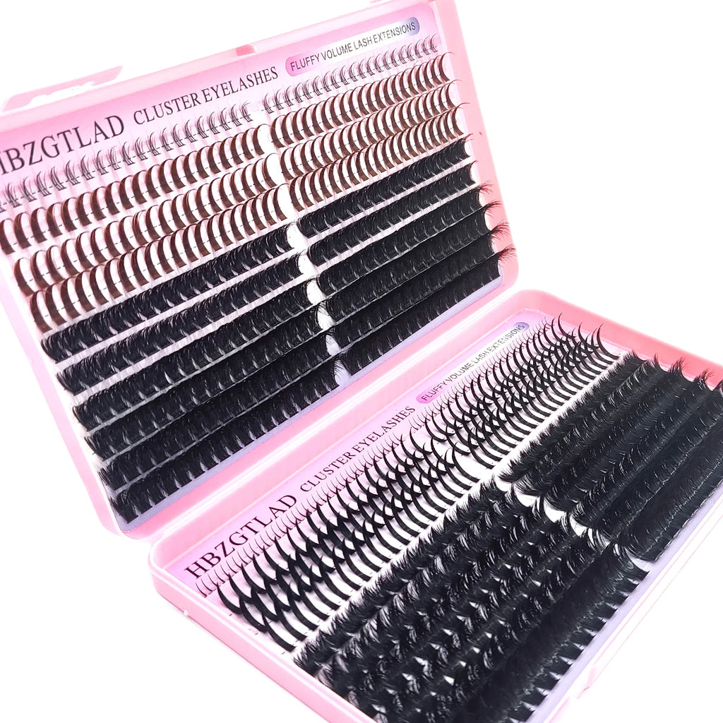HBZGTLAD Lash Cluster Lash Book 80D-160D Bottom+Thorn Cluster Fairy Manga Lash Cluster Extended Lash Cluster with Spike eyelashe