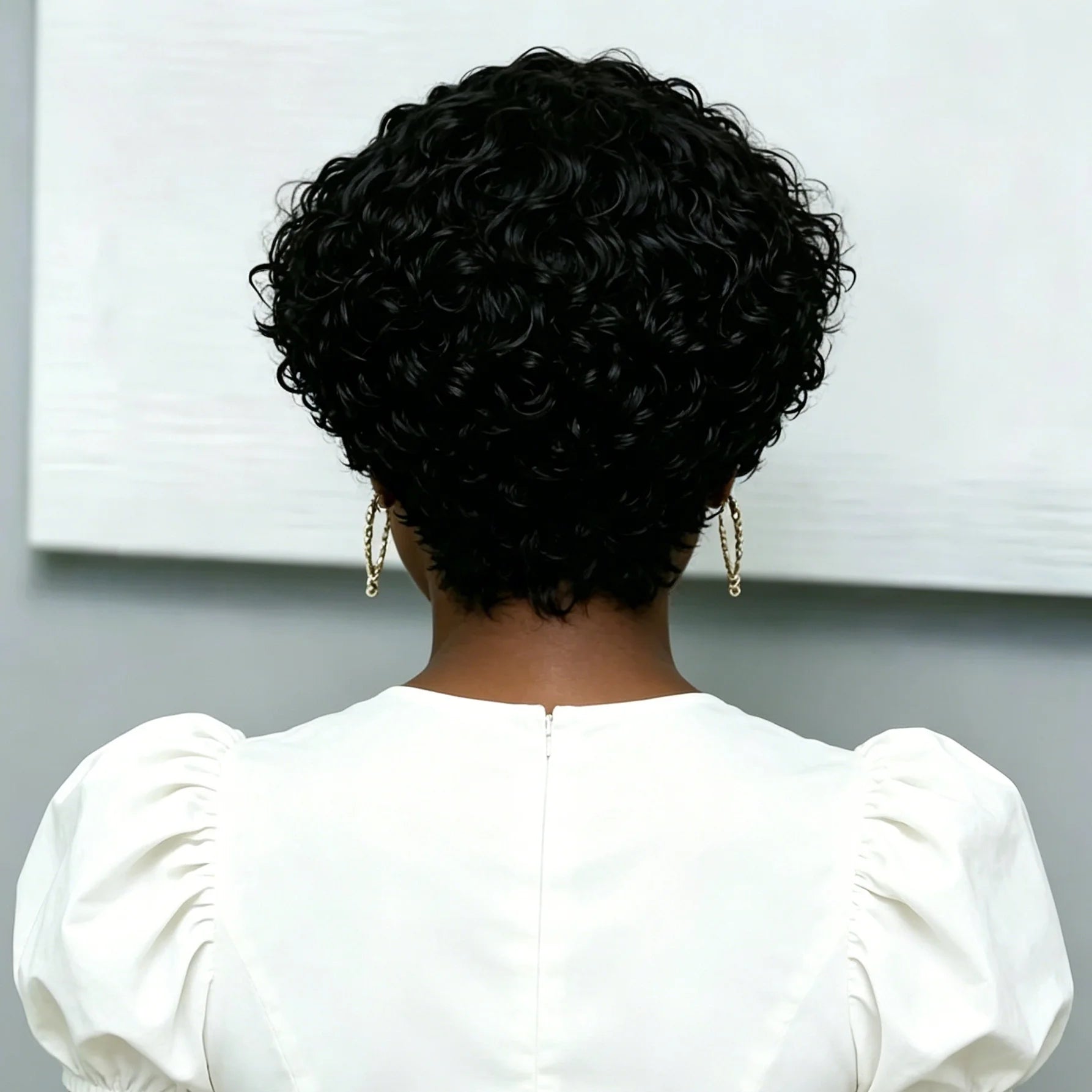 13x4x1 Lace Frontal Human Hair Wig Slide Part Pixie Cut Short Kinky Curly Female Hairpiece for Quick Ship