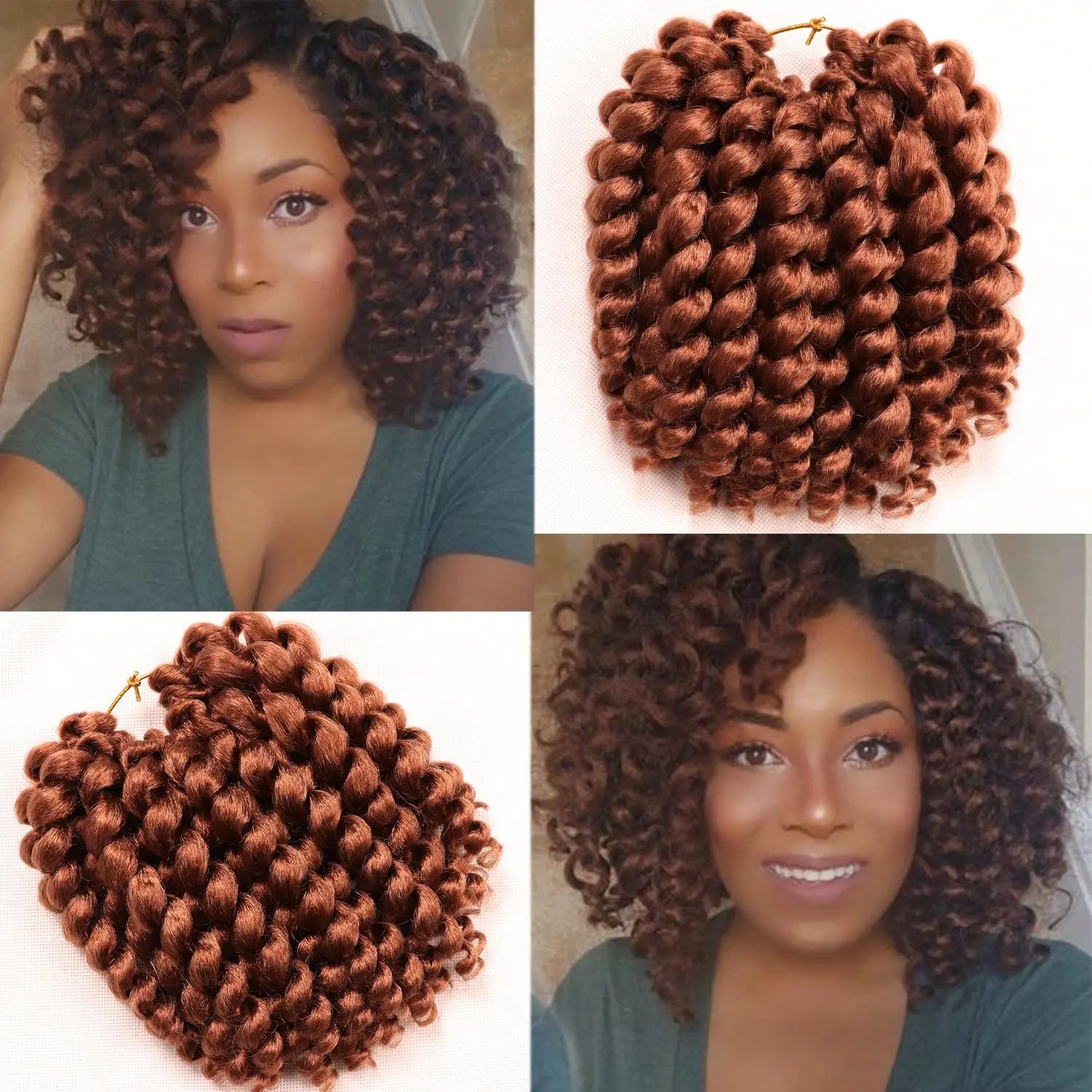 Wand Curl Crochet Hair 8inch Jamaican Bounce Crochet Hair for Black Women Natural Black  Crochet Hair Short Curly Crochet Hair