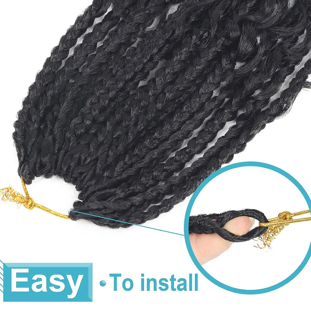 Goddess Bohemian Crochet Hair 14 8Packs Crochet Boho Braids Box Braids With Curly Ends Synthetic Crochet Hair For Black Women