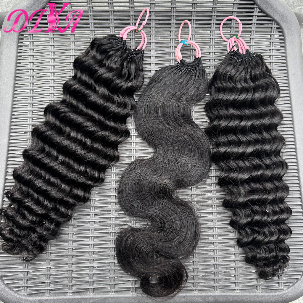 Feather Crochet Human Hair Pre-Separated Curly Bulk Hair for Braiding Human Hair Knotless Crochet Hair Extensions 14-18inch