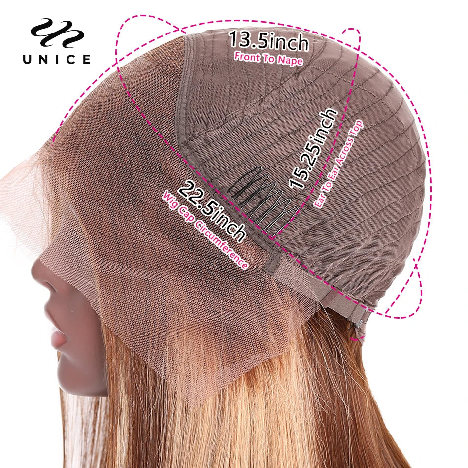 UNice Honey Blonde Highlight Kinky Curly Wig & Jerry Curly Wig Pre Plucked 13x4 Human Hair Lace Frontal Wig Clearance On Sale