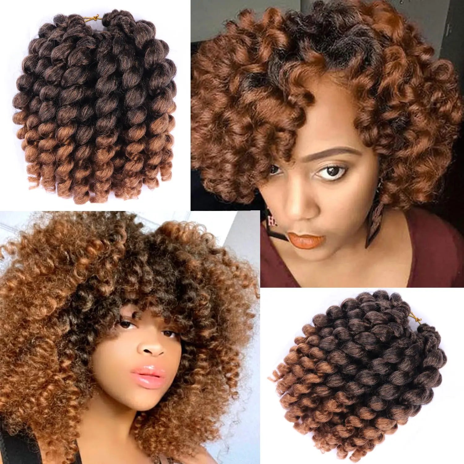 Wand Curl Crochet Hair 8inch Jamaican Bounce Crochet Hair for Black Women Natural Black  Crochet Hair Short Curly Crochet Hair