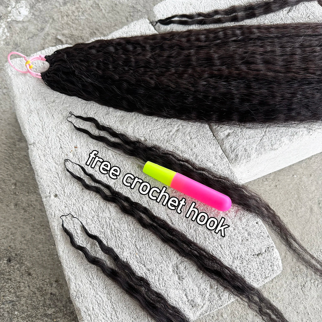 Feather Crochet Human Hair Pre-Separated Curly Bulk Hair for Braiding Human Hair Knotless Crochet Hair Extensions 14-18inch