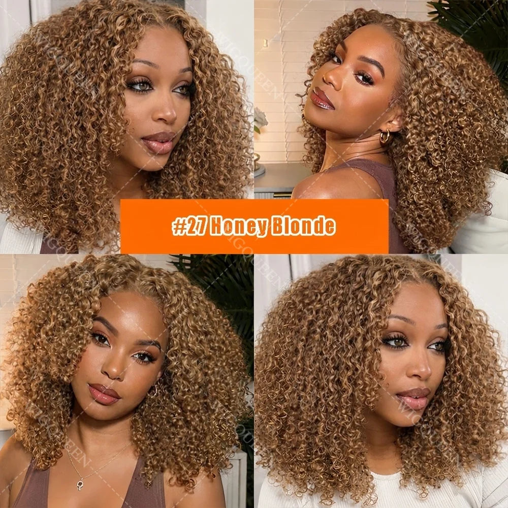 12A Honey Blonde Reusable Small Spirals Curly Crochet Hair For Braid #27 Afro Kinky Curly Feather Crochet Human Hair Extensions