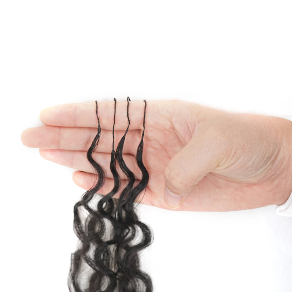 5 Pack Burmese Curly Crochet Hair Knotless Feather Pre-Separated Crochet Braids Light Weight Reusable Brazilian Hair Extension