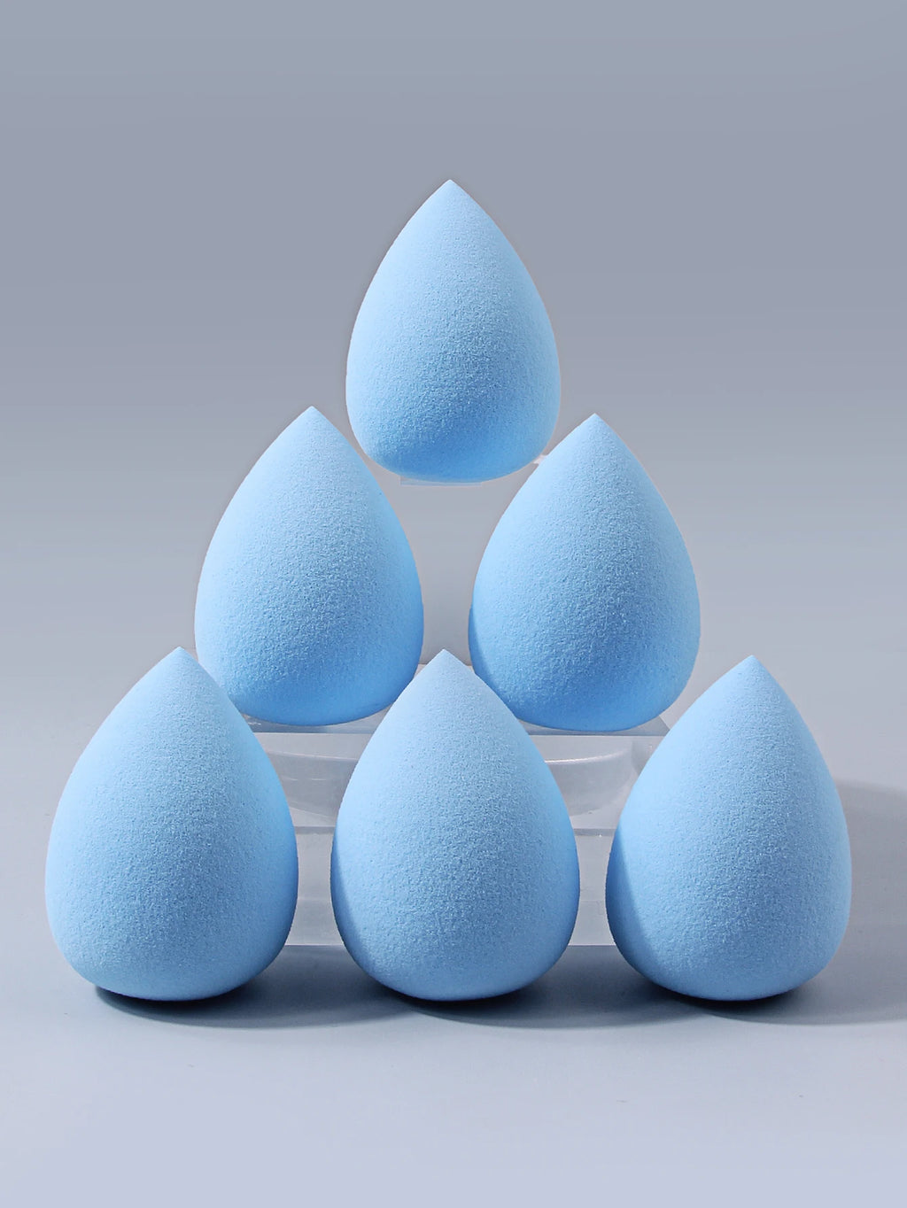 6Pcs Blue Makeup Sponges Super Soft High Resilience Cosmetic Puff Wet And Dry Use