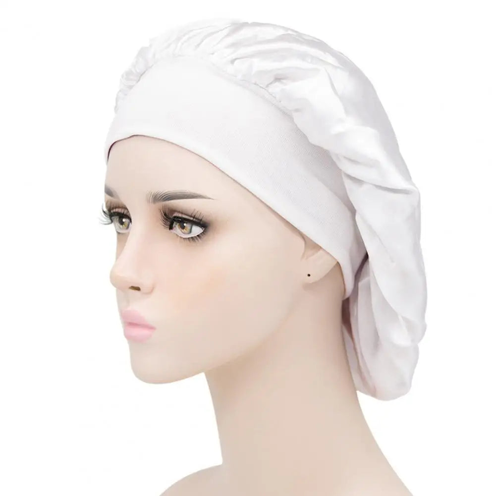 Sleep Hat Satin Bonnet Silk Bonnet Sleeping Hair Bonnet With Tie Band Bonnets Solid Color Stretch Bonnets Shower Cap Hair Hat