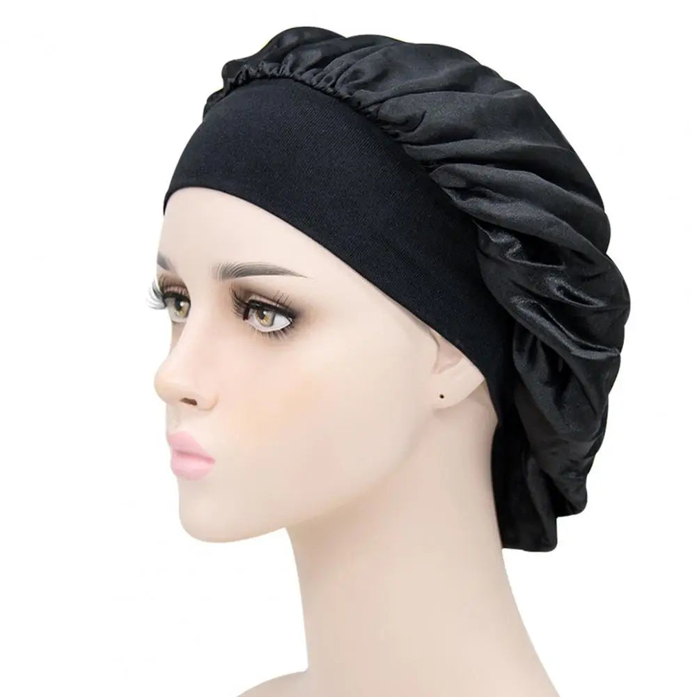 Sleep Hat Satin Bonnet Silk Bonnet Sleeping Hair Bonnet With Tie Band Bonnets Solid Color Stretch Bonnets Shower Cap Hair Hat