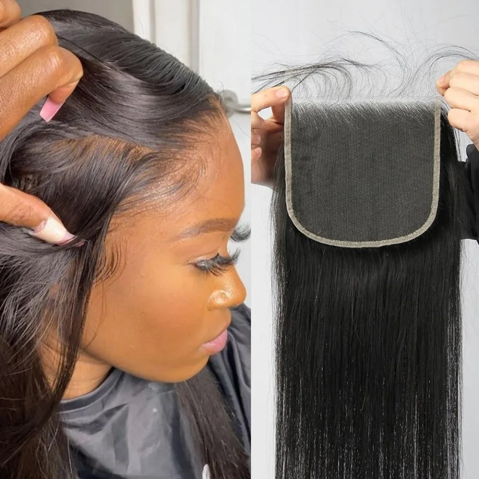 Wear and Go 5x5 HD Lace Closure Wigs Human Hair Glueless Wigs Human Hair Pre Plucked Pre Cut 200 Density Straight Human Hair Wig for Beginners with Baby Hair Natural Black