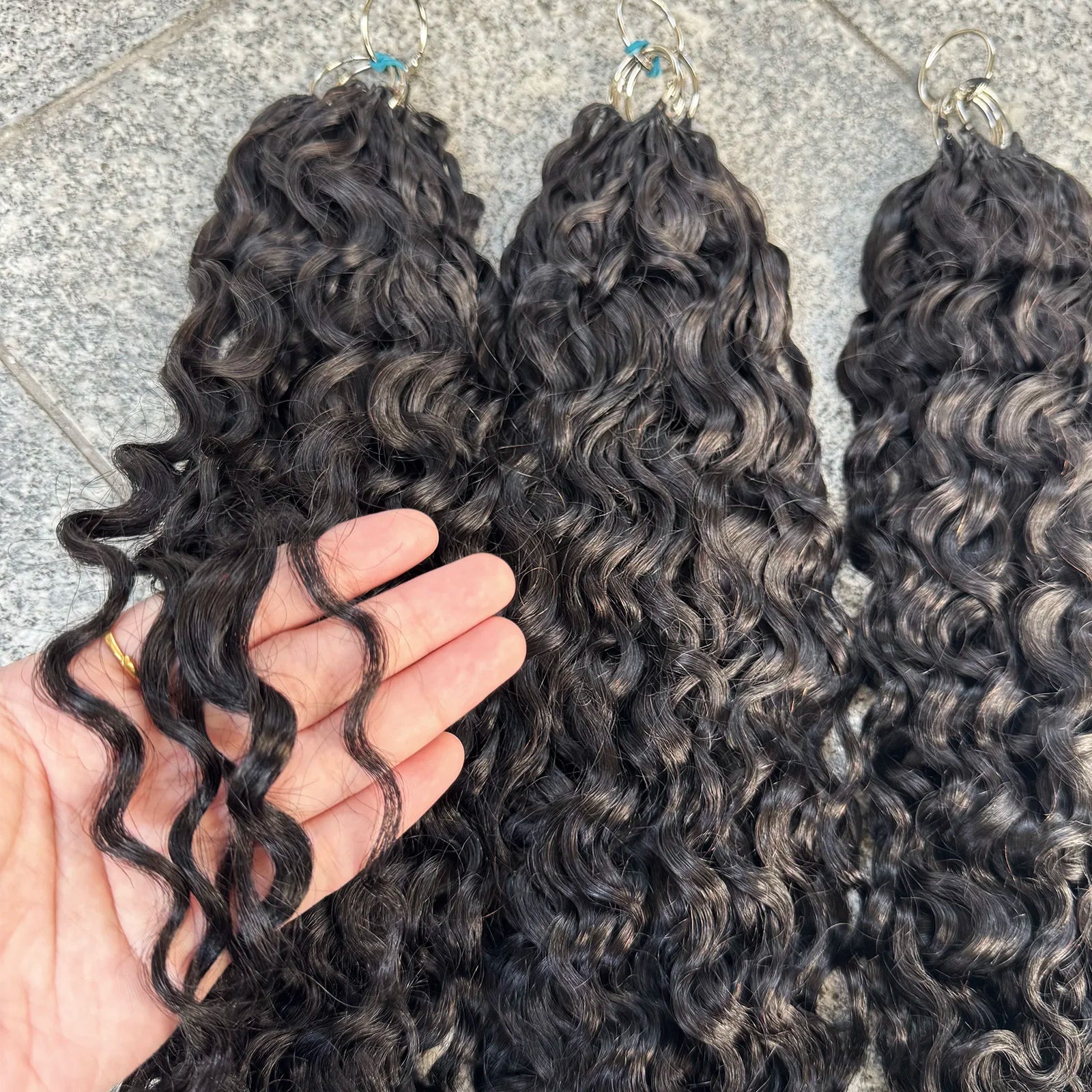 Feather Crochet Human Hair Pre-Separated Curly Bulk Hair for Braiding Human Hair Knotless Crochet Hair Extensions 14-18inch