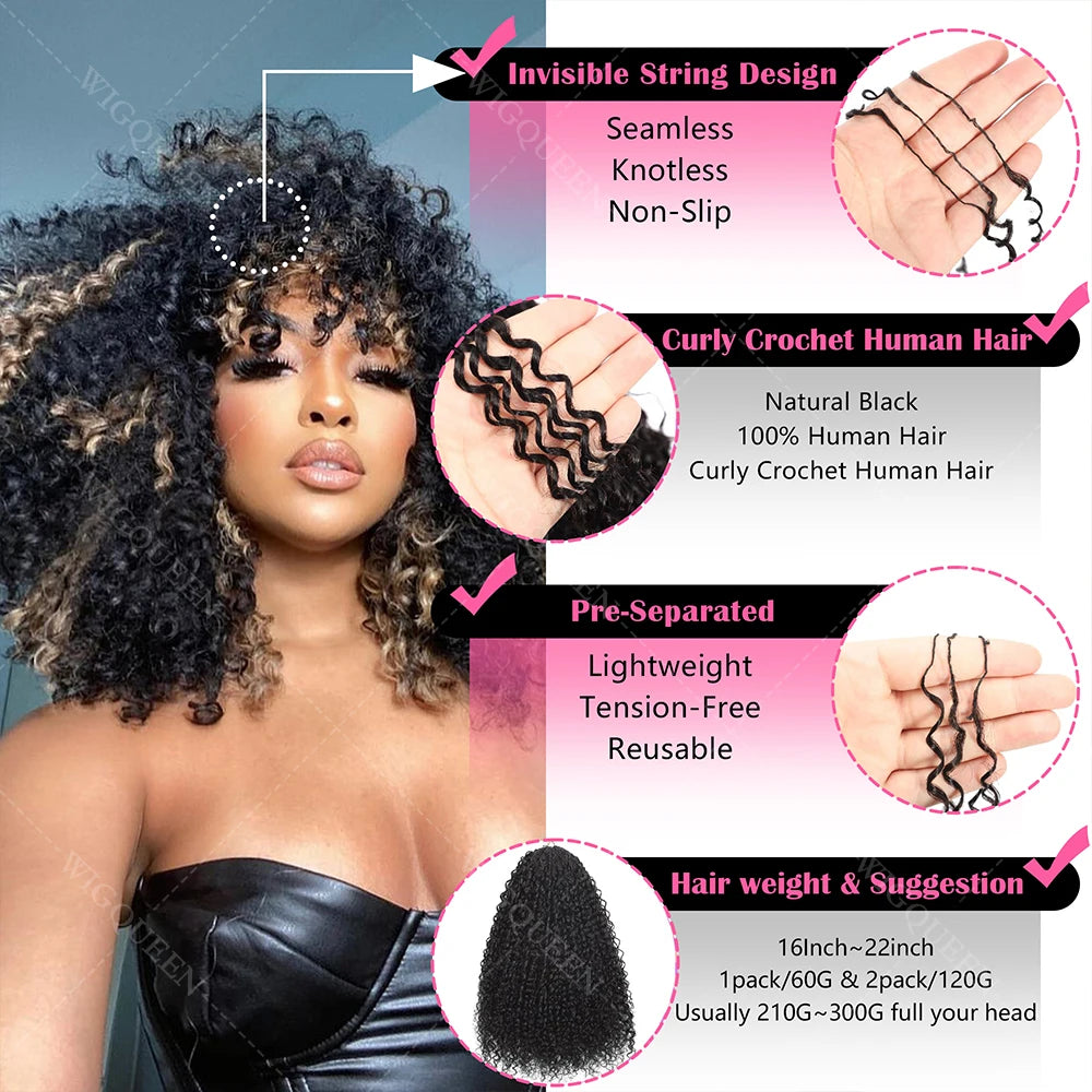 12A Honey Blonde Reusable Small Spirals Curly Crochet Hair For Braid #27 Afro Kinky Curly Feather Crochet Human Hair Extensions